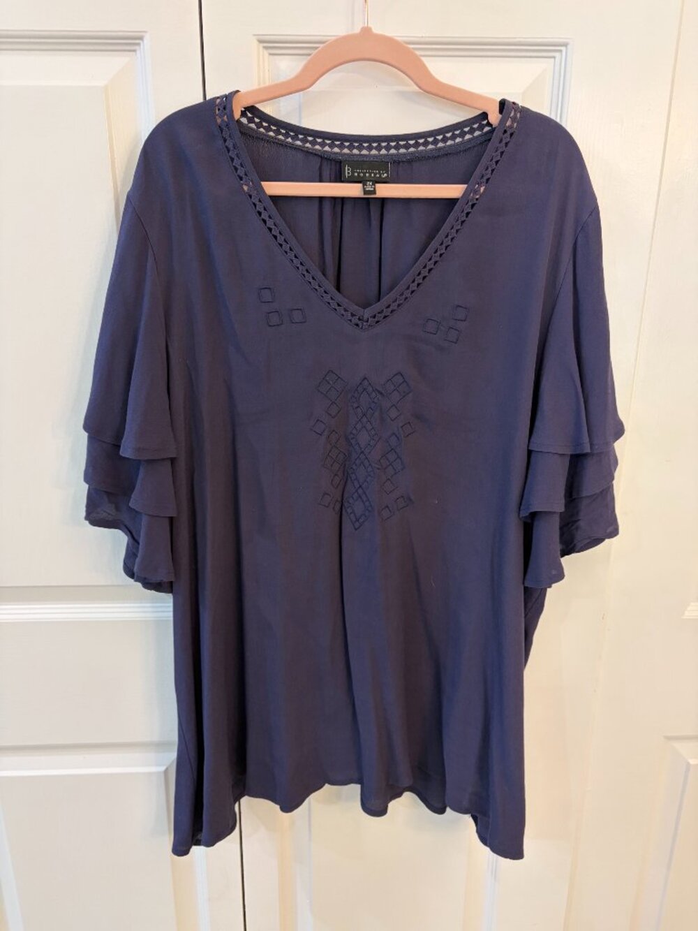 The Navy Lightweight Blouse by Collections by Bobeau in Plus Size 2x